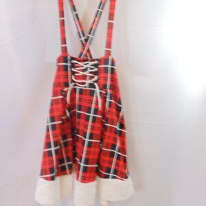 Dressfo red plaid, christmas jumper Medium size 6 skirt